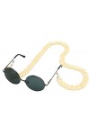 Sopaila Cordon porte-lunettes en acrylique Motif rétro Couleurs bonbon 70 cm - Beige - 70 cm