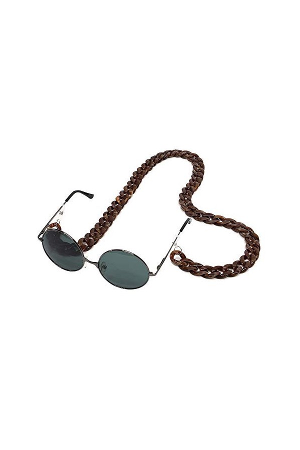 Sopaila Cordon porte-lunettes en acrylique Motif rétro Couleurs bonbon 70 cm - Beige - 70 cm