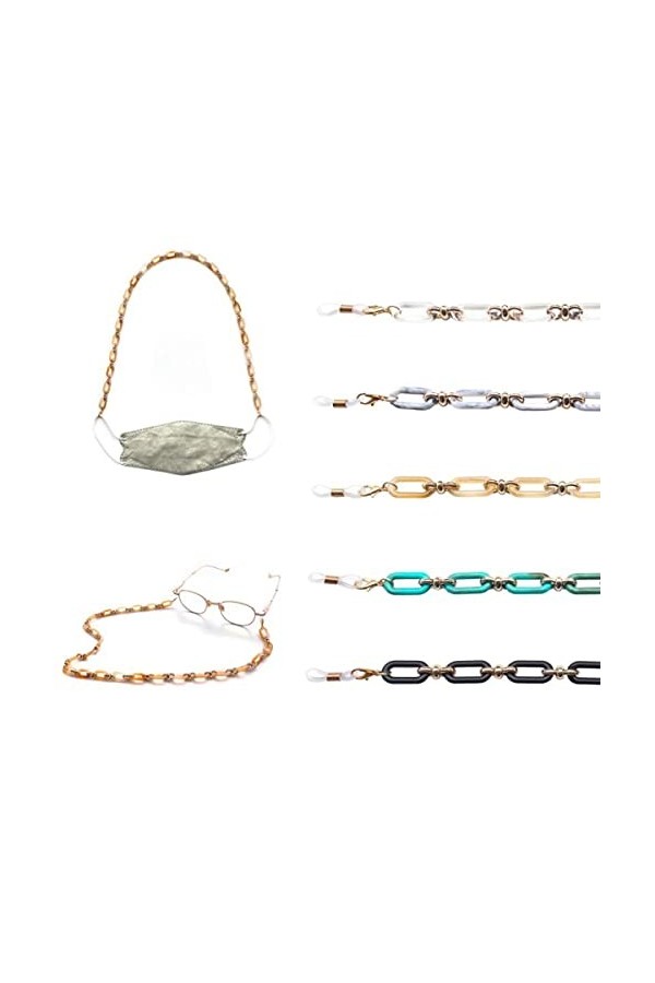 Mode Acrylique Lunettes De Soleil Chaîne Lanière Femmes Antidérapant Lecture Lunettes Clip Titulaire Cou Chaînes Titulaire DI