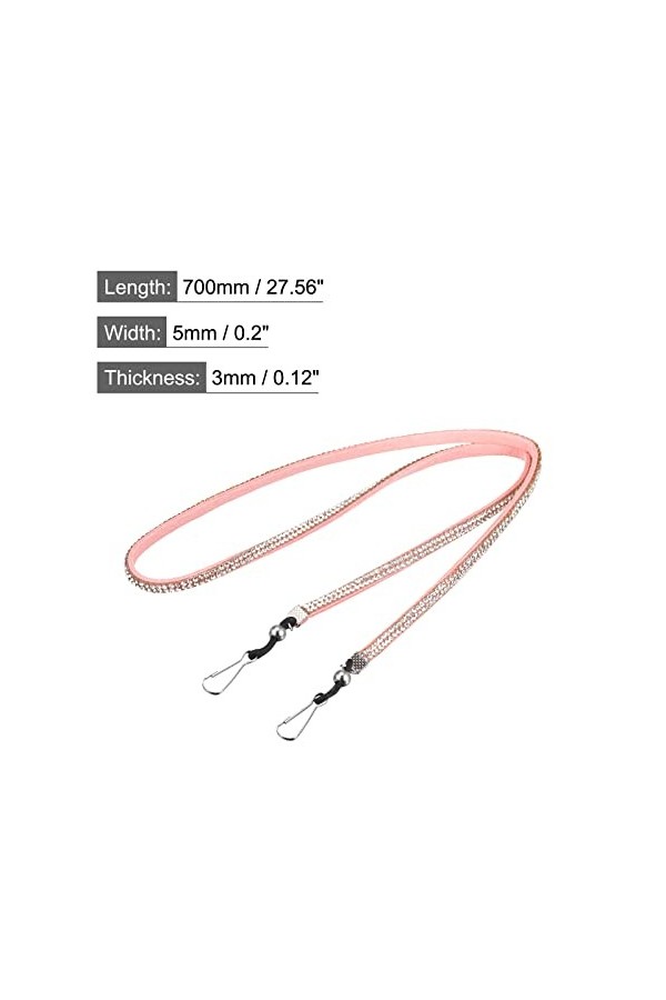 sourcing map Lunettes Support Sangle Cordon, 2Pcs 28" Lunettes Soleil Ficelle Sangle Autour Cou Lunettes Chaîne Chapeau Sangl