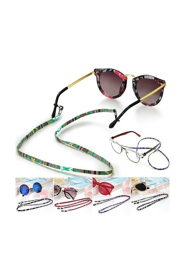 QQLADY Pratique lunettes de soleil lunettes de soleil coton cou chaîne cordon sangle de retenue lunettes lanière titulaire et