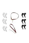 Jicyor Chaîne à lunette Lunettes, 20 paires Confortable Silicone Antidérapant + 2 Doré Argent Métallique Reglable Crochets D