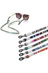 Jurxy 6PCS Chaîne de Lunettes Porte-Sangle en Coton Grossier Cordon en Verre de Sport Chaîne Collier Chaîne de retenue des Lu
