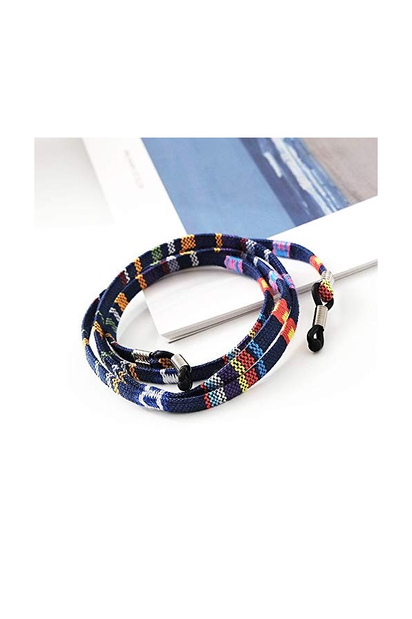 Jurxy 6PCS Chaîne de Lunettes Porte-Sangle en Coton Grossier Cordon en Verre de Sport Chaîne Collier Chaîne de retenue des Lu