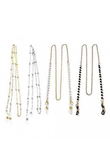 Csirnto Chaîne de Lunette 4 Pièces Chaînes de Lunettes de Soleil Chaîne Lunettes Femmes Chaîne pour Lunettes Cordon Lunettes 