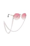 Dreamtimes Chaîne de lunettes avec cordon en acrylique pour lunettes de soleil, blanc, Medium