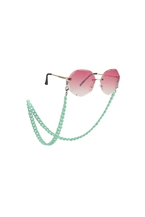 Dreamtimes Chaîne de lunettes avec cordon en acrylique pour lunettes de soleil, blanc, Medium