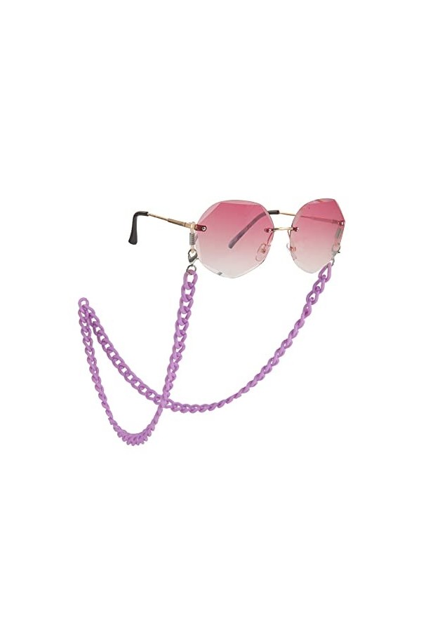Dreamtimes Chaîne de lunettes avec cordon en acrylique pour lunettes de soleil, blanc, Medium