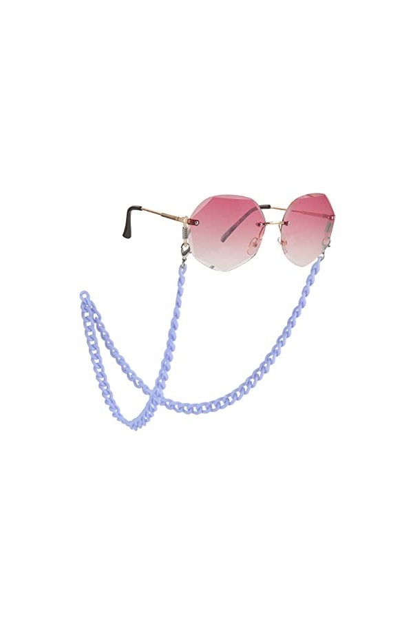 Dreamtimes Chaîne de lunettes avec cordon en acrylique pour lunettes de soleil, blanc, Medium