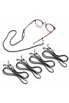Glasses Chain Lot de 12 chaînes de lunettes en nylon noir avec cordon de lunettes de sport réglable avec mousqueton pour homm