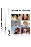 Glasses Chain Lot de 12 chaînes de lunettes en nylon noir avec cordon de lunettes de sport réglable avec mousqueton pour homm