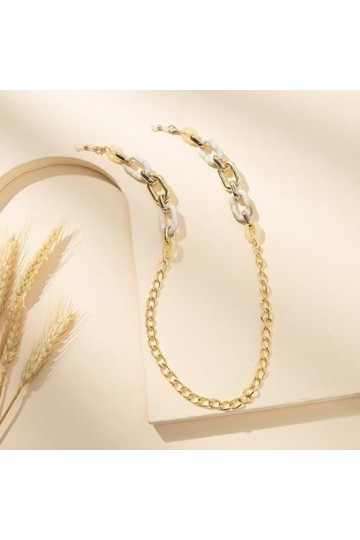 SOREZE Lunettes Masque chaînes Acrylique Bouton chaîne Lunettes de Soleil Lunettes Porte-Cordon Lunettes de Lecture lanière C