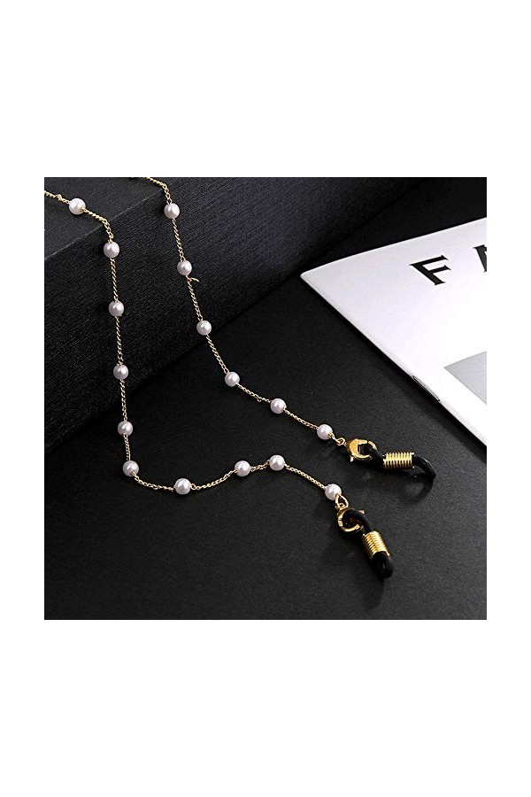 QYLB Perles de Lunettes de Lecture Lunettes Mode Lunettes Perle Collier de retenue Support avec Support de Lunettes de Soleil