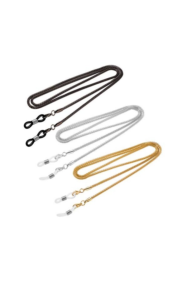 EXCEART Tour De Cou Perlé 3 Pcs Lunettes Lunettes Chaîne Porte-Chaîne Lanières de Lunettes Sangles Cordons pour Hommes Et Fem