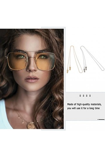 EXCEART 2 Pièces Corde à Lunettes Anti Chute Chaîne De Lunettes De Mode Cordon De Lunettes Réglable Cordon De Lunettes Femme 