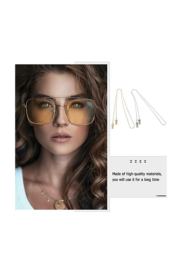 EXCEART 2 Pièces Corde à Lunettes Anti Chute Chaîne De Lunettes De Mode Cordon De Lunettes Réglable Cordon De Lunettes Femme 