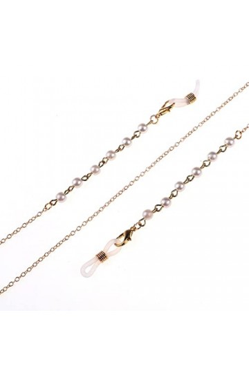 KEMUDO Chaînes de lunettes Longe de lunettes for femmes Chaîne de cou de perles Cordon de lunettes élégant anti-perte Color 