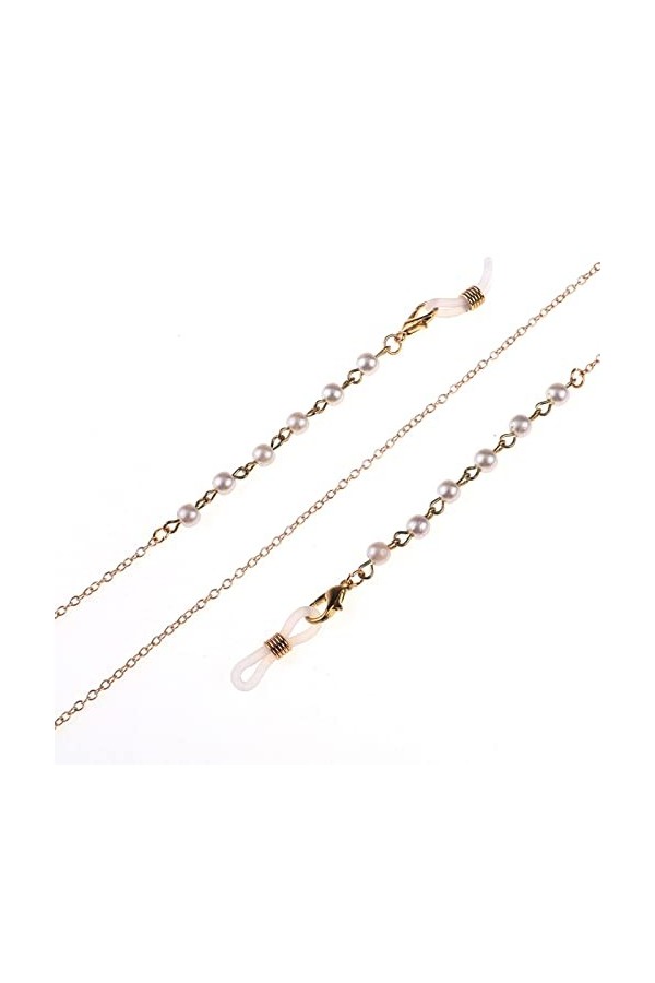 KEMUDO Chaînes de lunettes Longe de lunettes for femmes Chaîne de cou de perles Cordon de lunettes élégant anti-perte Color 