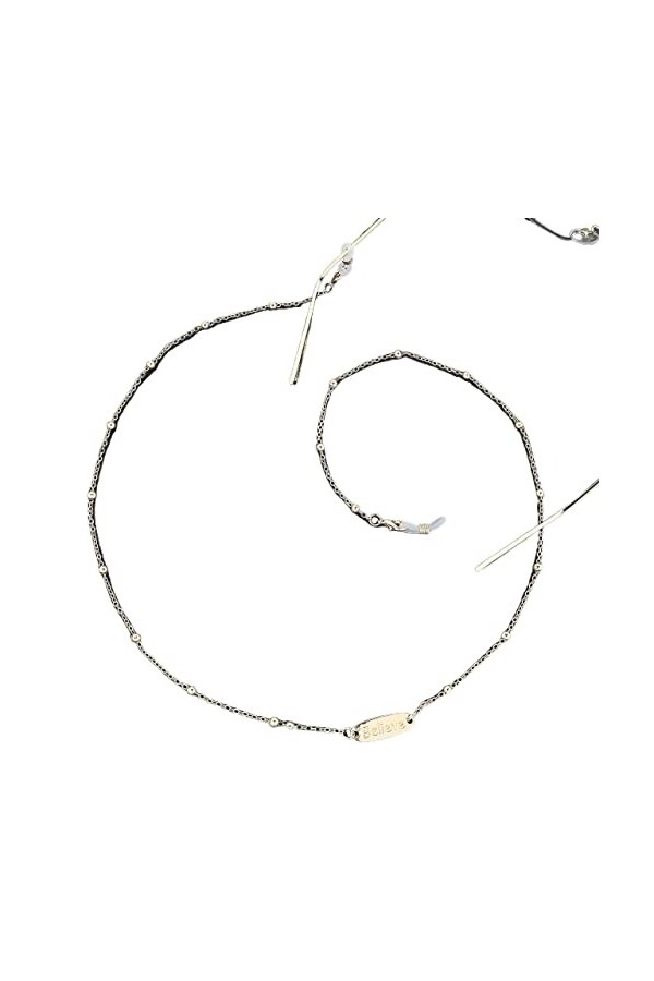 KEMUDO Chaînes de lunettes lunettes lanière for femmes croire lettre pendentif collier en métal élégant lunettes cordon lunet