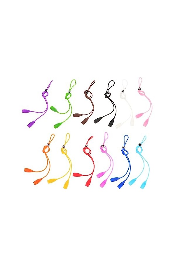 Uonlytech 12 Pièces Lunettes De Soleil De Sport Sport Lunettes De Soleil Lunettes Sangle Fin De La Chaîne De Lunettes Cordon 