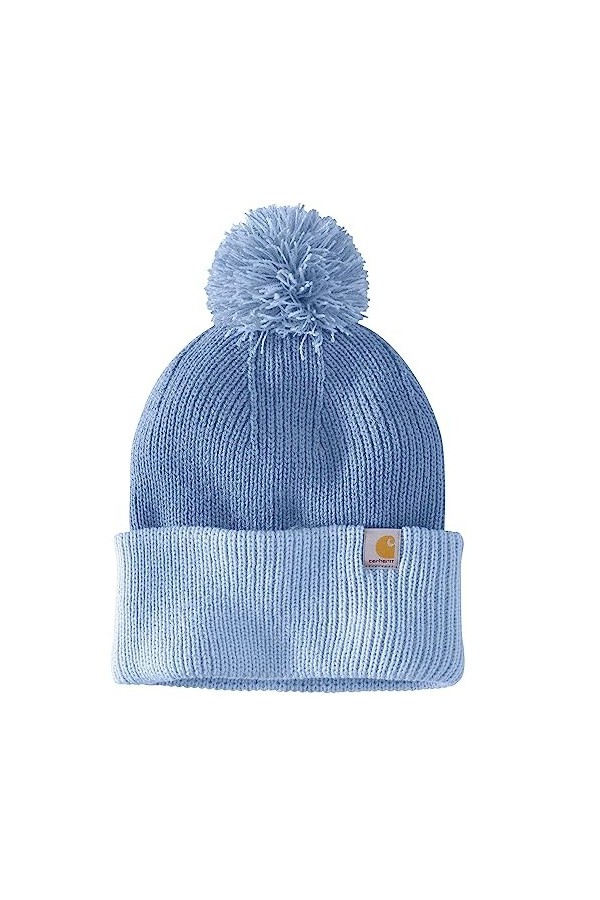 Carhartt Bonnet dhiver avec logo et pompon, Skystone, taille unique