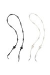 EXCEART Chaine Pour Lunette 2 Pièces Perlé Lunettes Chaîne Femmes Mode Noir Et Blanc Lunettes Chaîne Lunettes Titulaire De La