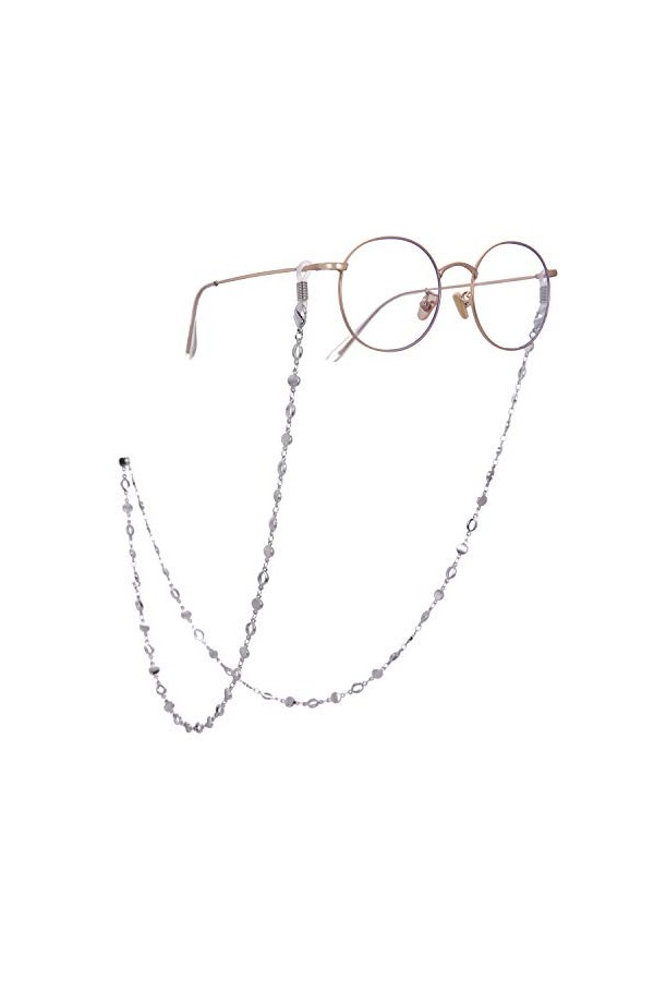 TEAMER Support de sangles de lunettes de lecture, chaîne de lunettes et cordons élégants pour femmes, or/argent, or avec cao