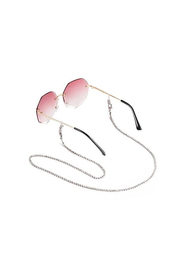 kkjoy Chaîne de lunettes en cuivre avec strass Cordons pour masques Supports pour lunettes Cordon pour lunettes Accessoires d