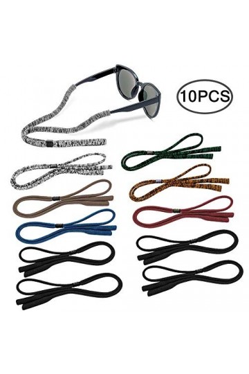 SENHAI 10 pièces Sangles de Lunettes de Soleil pour Hommes, Femmes et Enfants, Retenues de Lunettes Ajustables Porte-Nuque Co