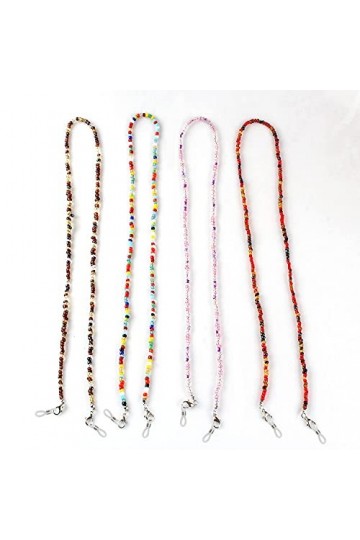 Zeaye 4 Pièces Chaînes De Lunettes Lunettes Perlées Porte-Sangle Lunettes Collier Sangle Eye Glass String pour Hommes, Femmes