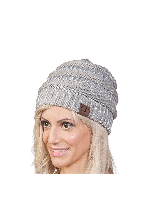 Bonnet unisexe en tricot épais et souple, taille unique, blanc dhiver