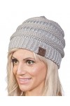 Bonnet unisexe en tricot épais et souple, taille unique, blanc dhiver