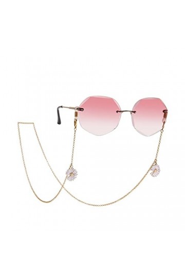 kkjoy Chaîne de lunettes en cuivre avec pendentif tournesol Cordons pour masques Supports pour lunettes Cordon pour lunettes 
