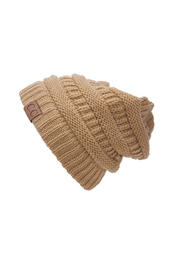 Bonnet unisexe en tricot épais et souple, taille unique, blanc dhiver