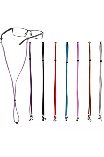 MenYiYDS - Lunettes dœil Strap Straper, 7 pièces Lunettes de vue en cuir réglable pour hommes Femmes pour enfants, chaînes a