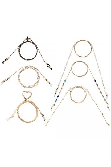 Zeayebsr Chaînes de Lunettes Support de Sangle de Lunettes Perle Sangle de Collier de Lunettes Chaîne de Lunettes pour Femmes