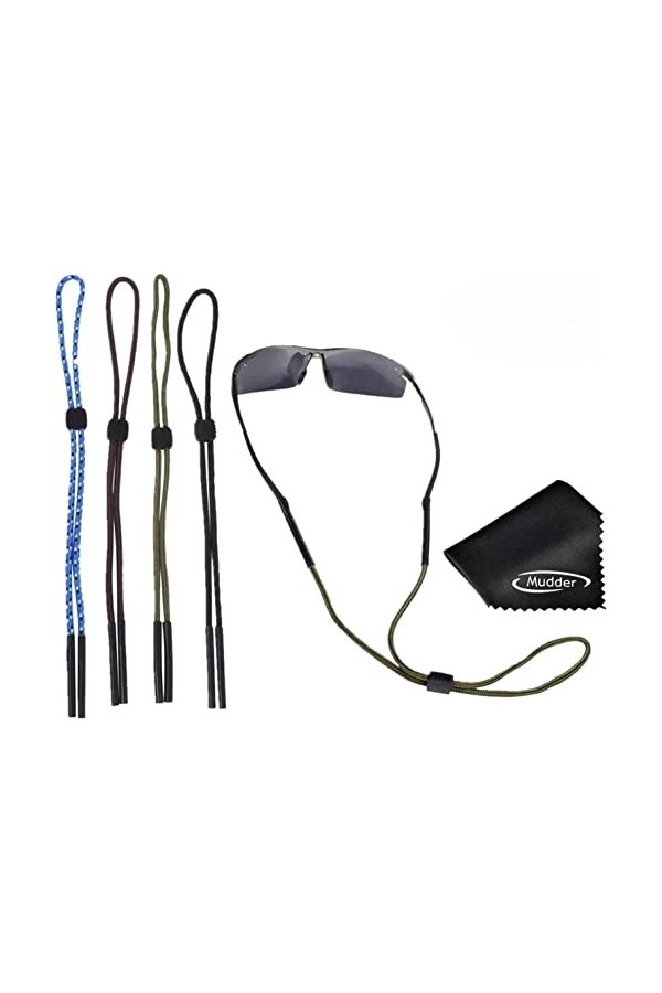 Qccige Réglable Cordon Lunette Cordon de Lunettes de Soleil de Sport Lunettes Strap Cordon pour Lunettes avec poignée en Caou