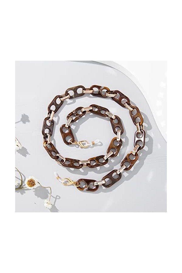 Duories 1 Porte-Lunettes en Acrylique pour Femme,Lunettes de Soleil,Chane de Lunettes de Sport,Cordon de Lunettes,Cordon de L