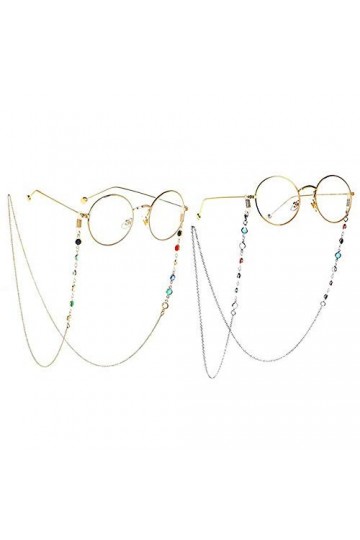2 Pièces Chaîne de Lunettes,Chaîne de Lunettes pour Femmes, Chaîne de Lunettes de Lecture, Convient Aux Lunettes de Lecture e