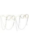 2 Pièces Chaîne de Lunettes,Chaîne de Lunettes pour Femmes, Chaîne de Lunettes de Lecture, Convient Aux Lunettes de Lecture e
