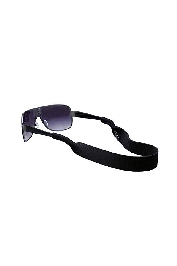erioctry Cordon de lunettes de sport unisexe en néoprène avec sangle élastique - Noir - Pour homme et femme