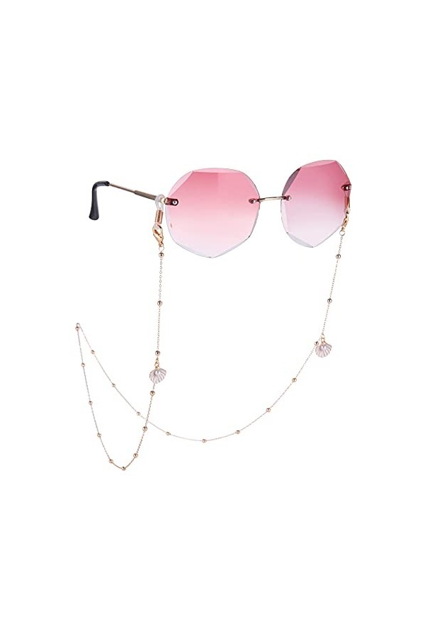 kkjoy Chaîne de lunettes de soleil en alliage avec perles dorées pour femme et fille