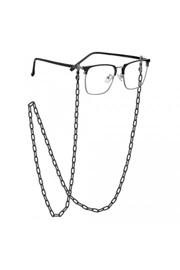 Chaîne de lunettes pour homme et femme – Sangle de lunettes de soleil avec cordon de serrage pour masque facial, 4 - Noir, M