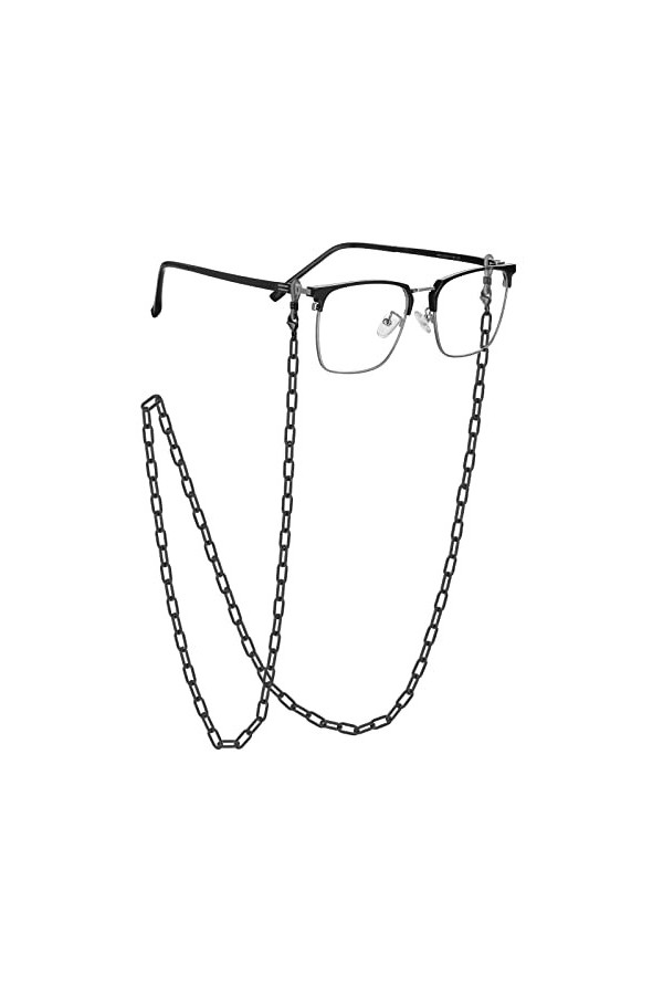 Chaîne de lunettes pour homme et femme – Sangle de lunettes de soleil avec cordon de serrage pour masque facial, 4 - Noir, M