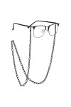 Chaîne de lunettes pour homme et femme – Sangle de lunettes de soleil avec cordon de serrage pour masque facial, 4 - Noir, M