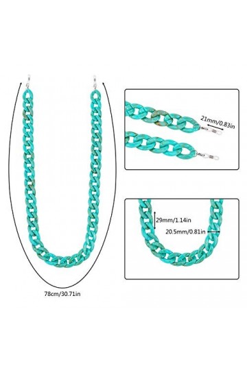 GORGECRAFT Chaîne de Lunettes en Acrylique, Collier de Lunettes avec 304 Fermoir à Pince de Homard en Acier Inoxydable Cordon