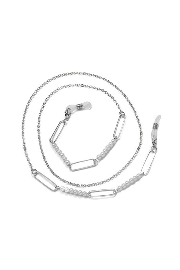 SOREZE Chaînes de Lunettes pour Femmes Perle Cristal Lunettes de Soleil chaînes Lunettes Porte-Cordon Or Lunettes lanière Col