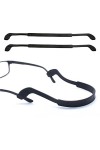 Lot de 2 sangles de lunettes antidérapantes en silicone pour homme et femme, noir/bleu, taille unique