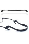 Lot de 2 sangles de lunettes antidérapantes en silicone pour homme et femme, noir/bleu, taille unique
