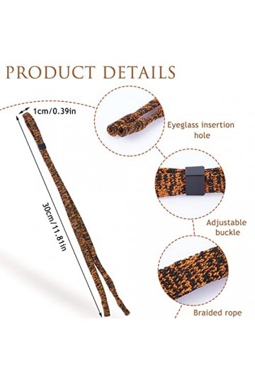 Sangle de Lunettes de Sport AMIJOUX 6 pièces, Lunettes de Soleil Réglables Longe Porte-Cou Cordon de Retenue Porte-Sangle Gro